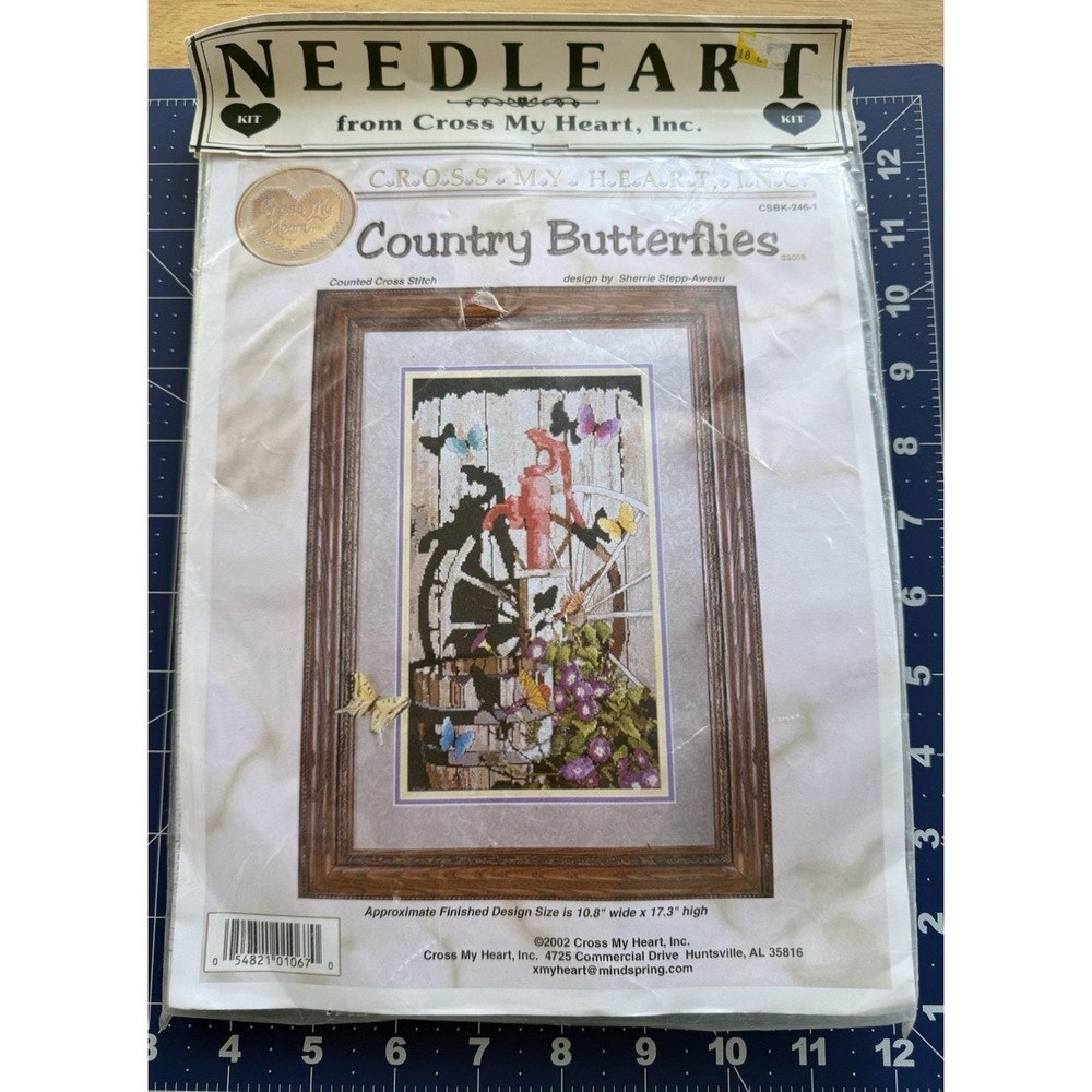 Country Butterflies Cross‎ Stitch Kit By Cross My Heart Inc.